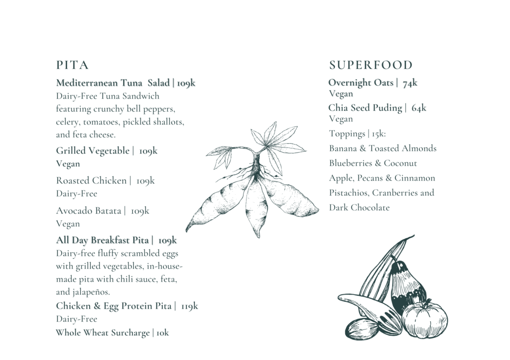 Pita Menu
