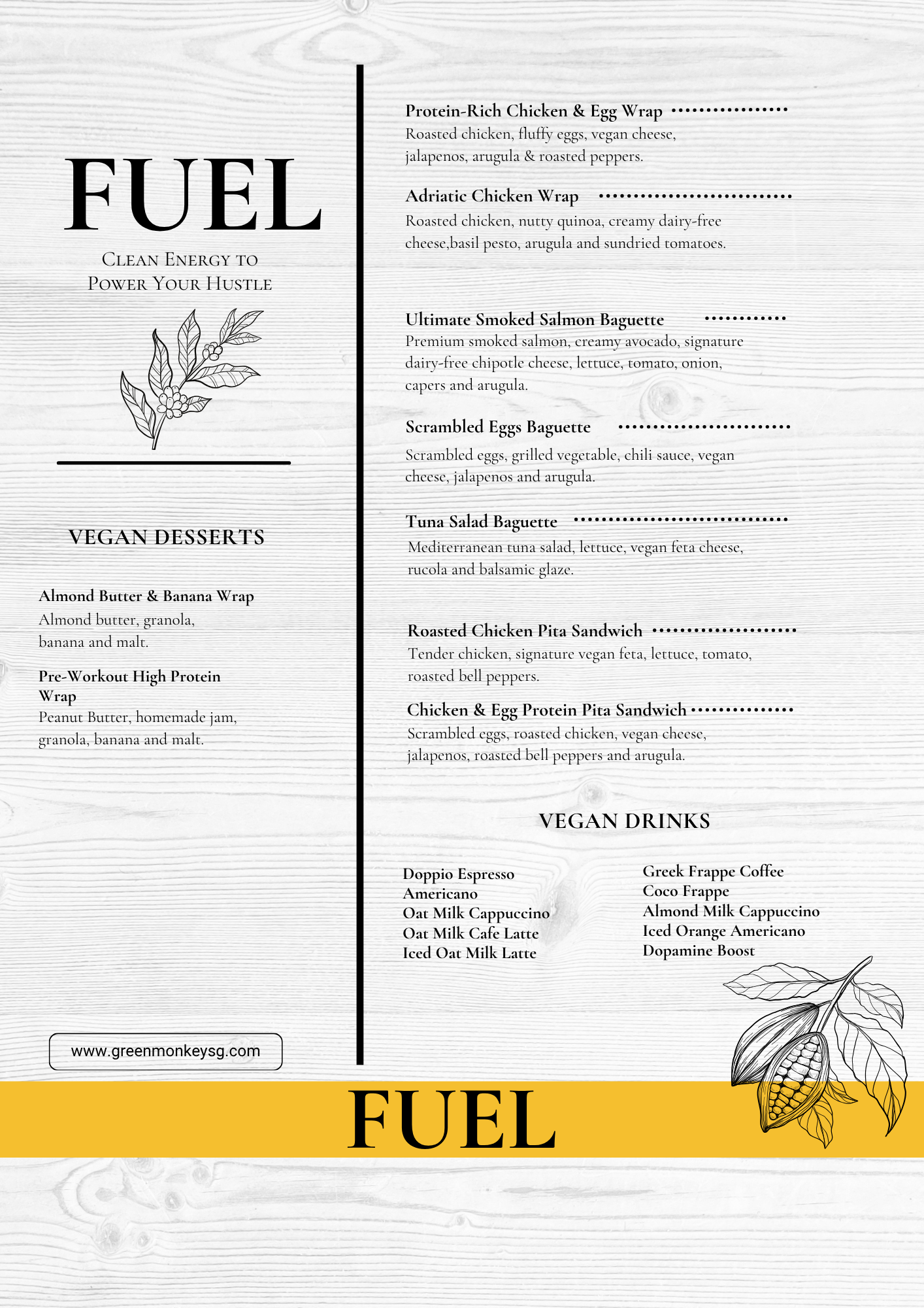 Fuel Menu Green Monkey