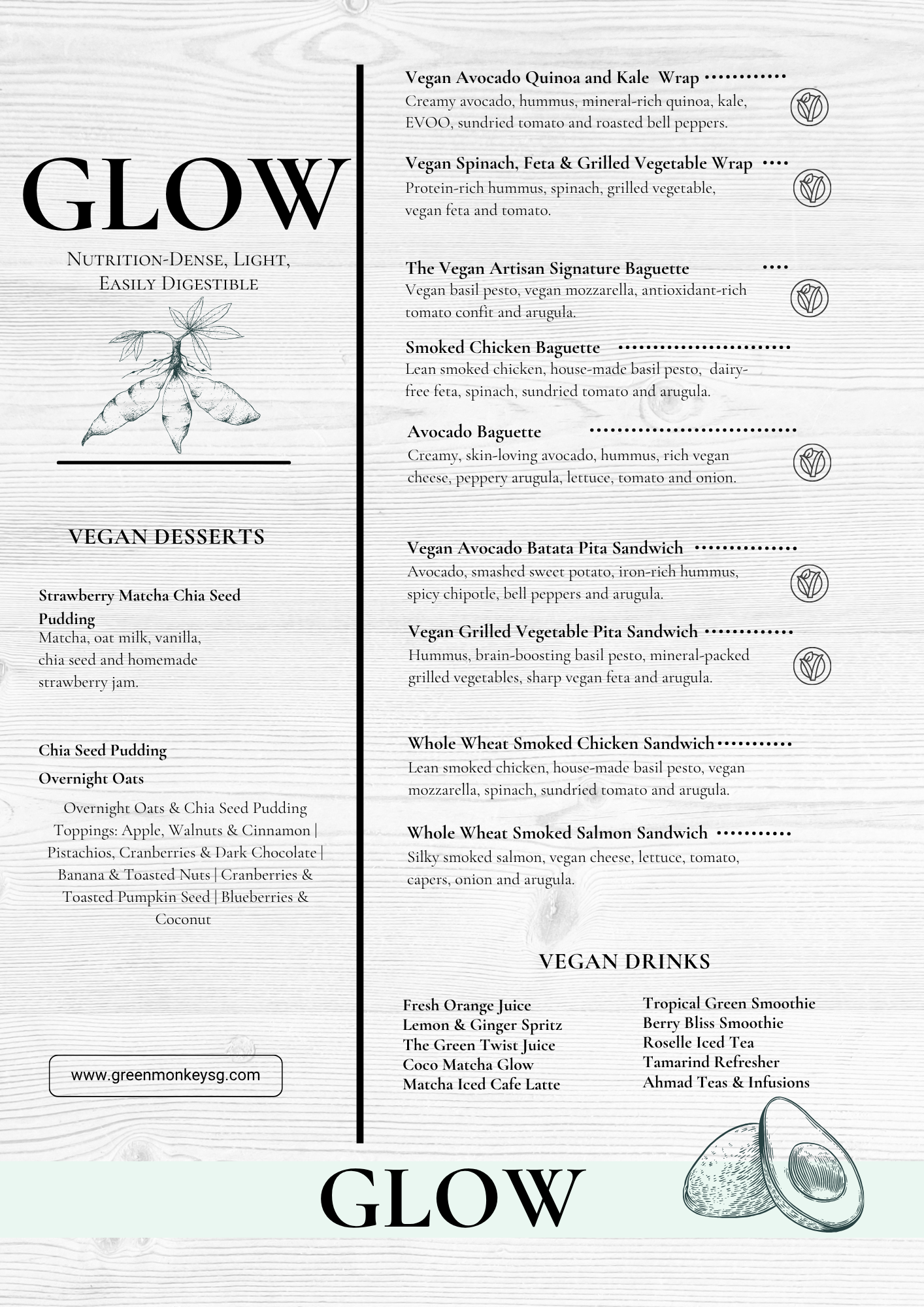 Glow Menu Green Monkey Saigon Thao Dien