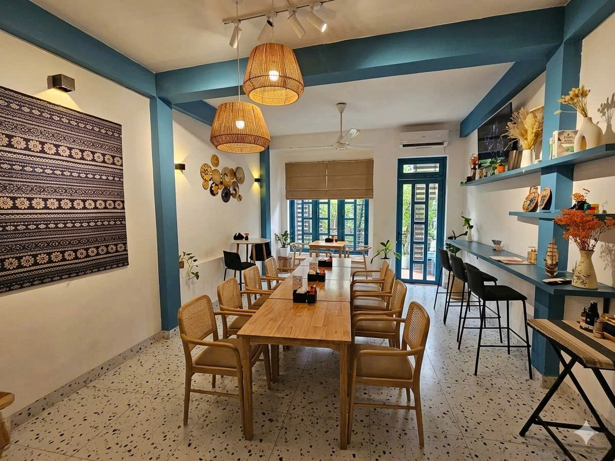 Private dining room at Green Monkey Saigon, Thao Dien — seats up to 10 guests
