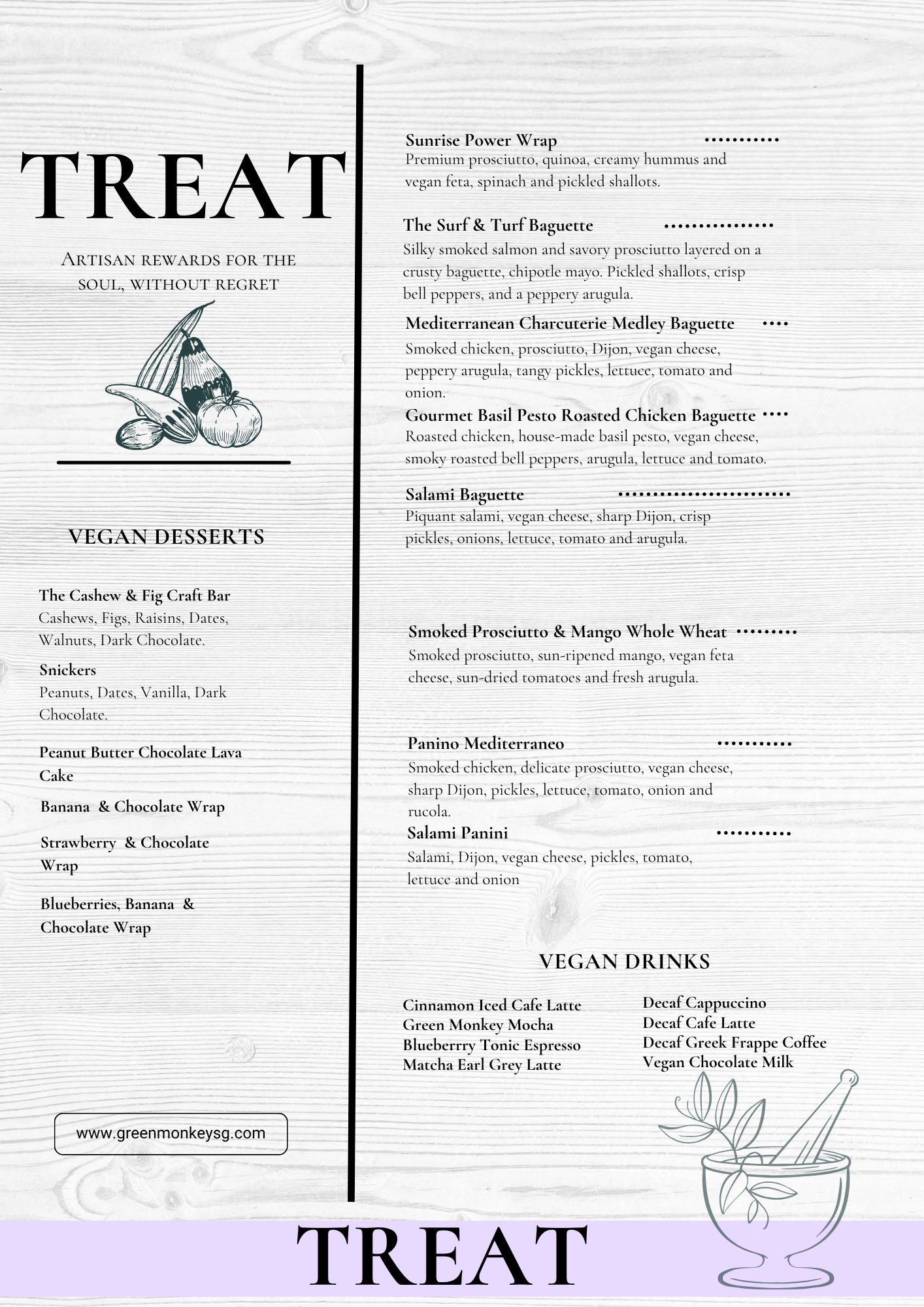 Treat Menu Green Monkey Saigon Ho Chi Minh