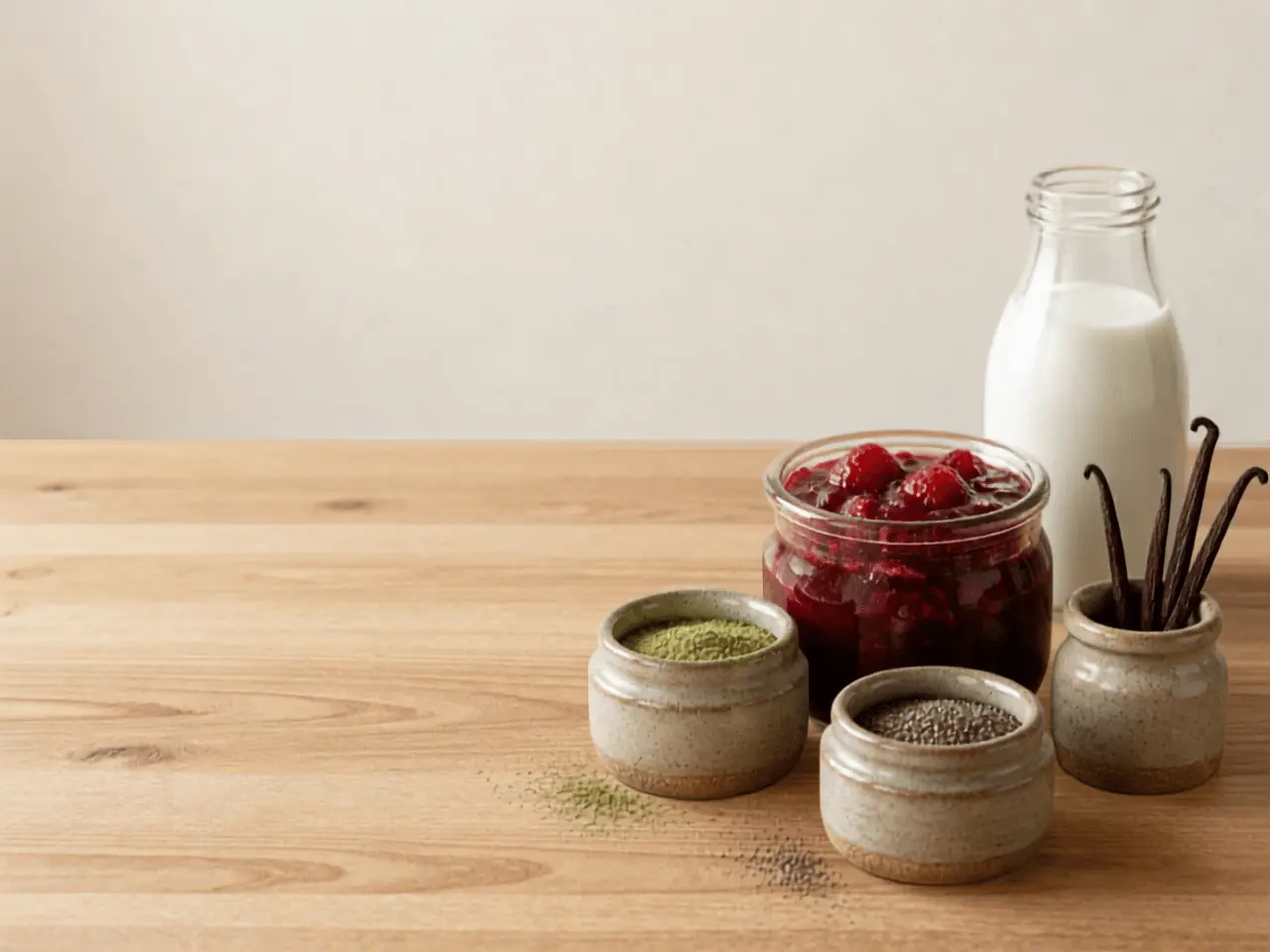 Strawberry Matcha Chia Seed Pudding
